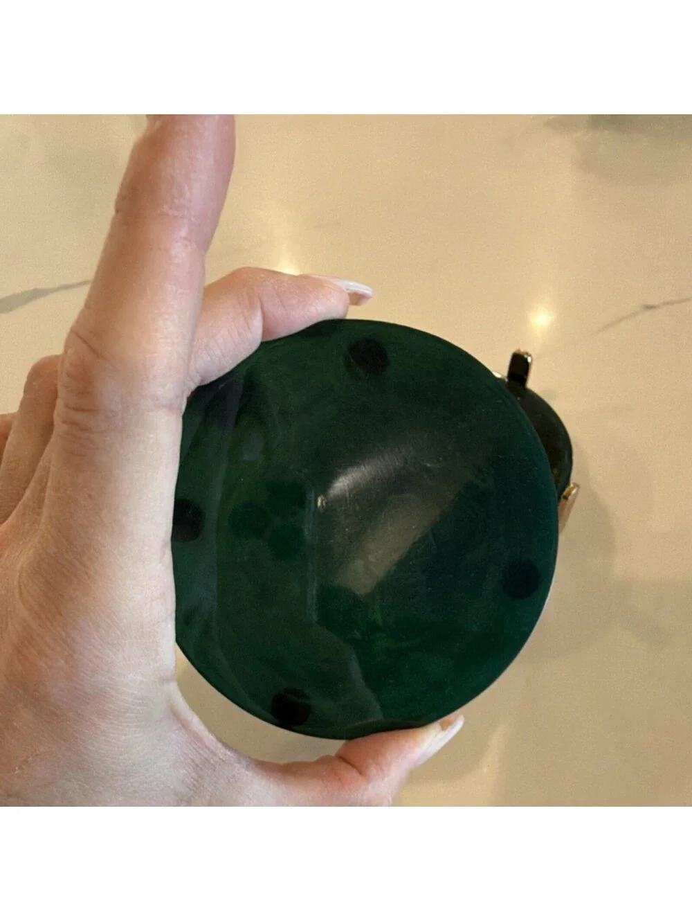 Zodax Green gold Marbled Coaster Set with Holder, 4 Piece REVOLVE MSRP $80